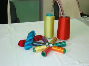 Sewing thread, embroidery thread, silk fibre